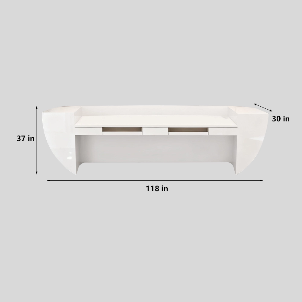 Branding Reception Desk - Sleek Lacquer Design