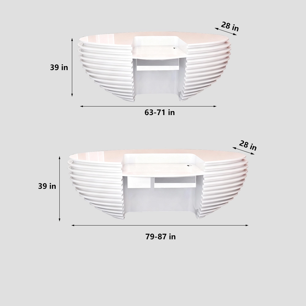 Curved Lacquer Reception Desk - Modern Hotel & Office Counte