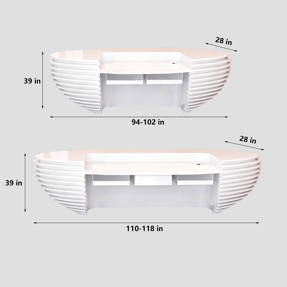 Curved Lacquer Reception Desk - Modern Hotel & Office Counte
