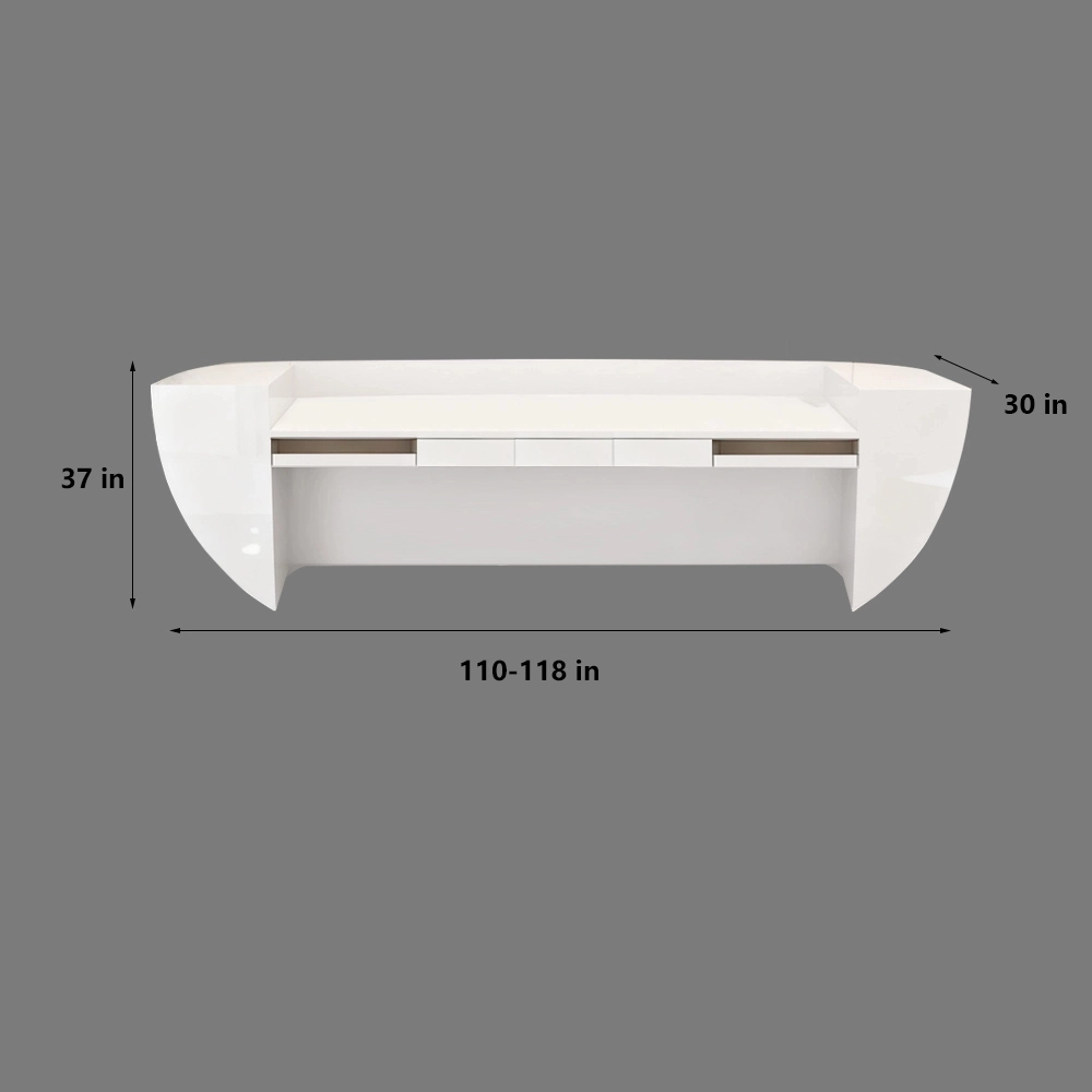 Branding Reception Desk - Sleek Lacquer Design