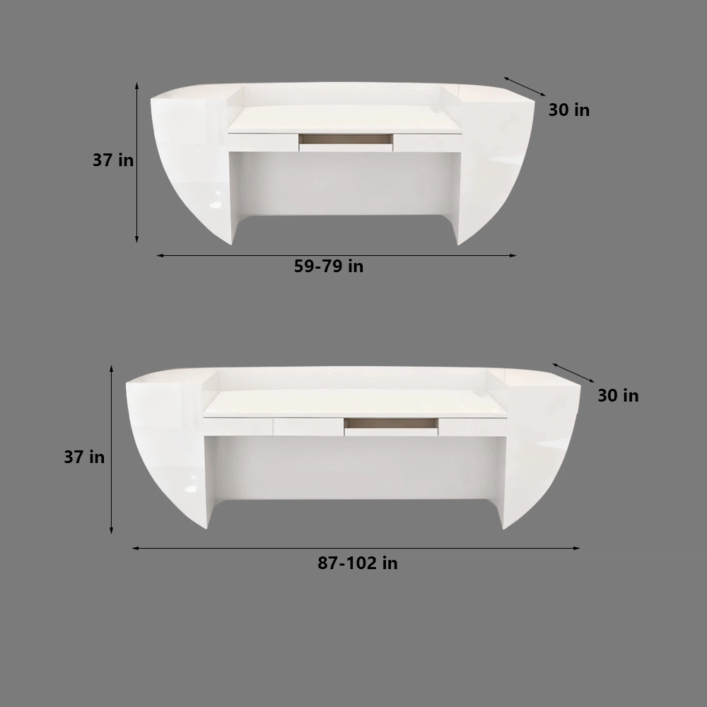 Branding Reception Desk - Sleek Lacquer Design