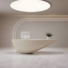 Curved Fiberglass Counter - Modern Reception Desk