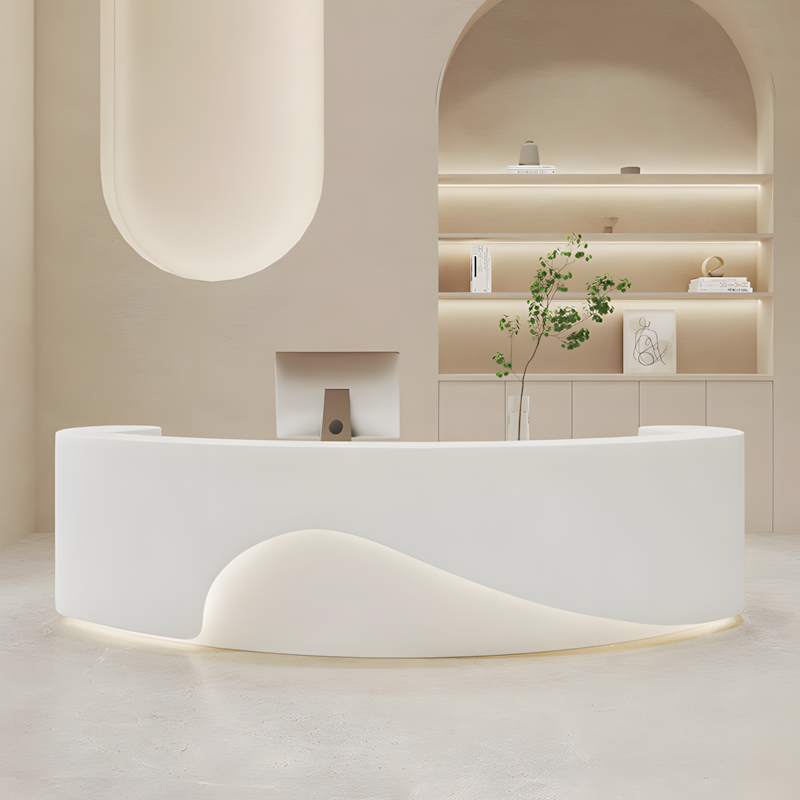 Curved Front Desk for Commercial Spaces