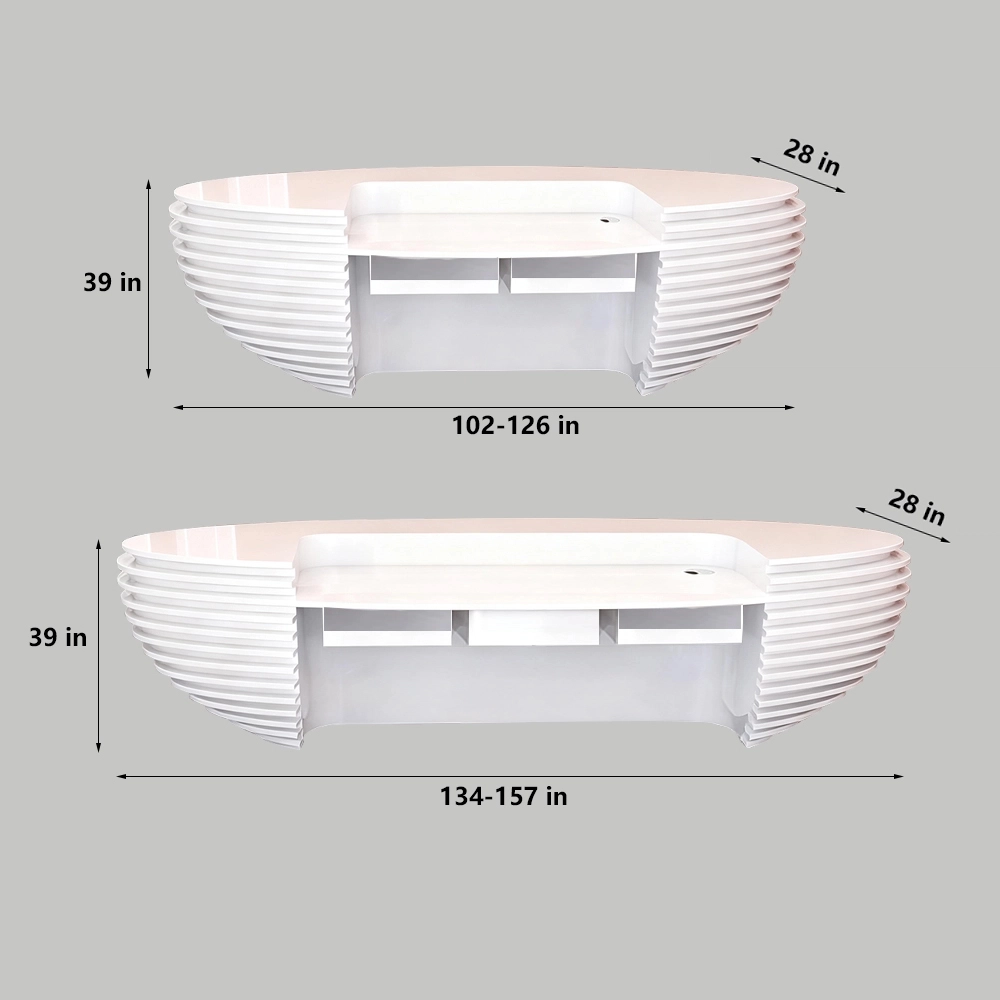 Curved Lacquer Reception Desk - Modern Hotel & Office Counte Curved Lacquer Reception Desk - Modern Hotel & Office Counte