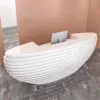 Curved Lacquer Reception Desk - Modern Hotel & Office Counte Curved Lacquer Reception Desk - Modern Hotel & Office Counte
