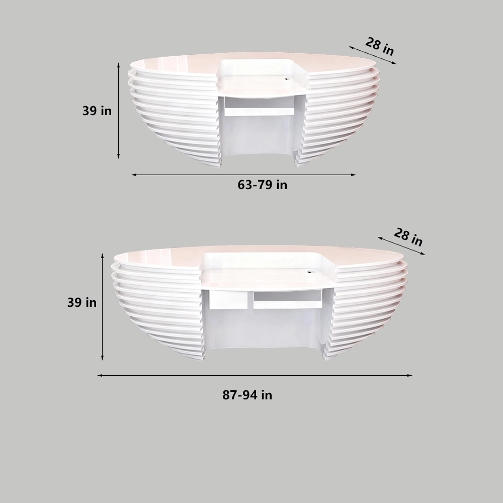 Curved Lacquer Reception Desk - Modern Hotel & Office Counte Curved Lacquer Reception Desk - Modern Hotel & Office Counte