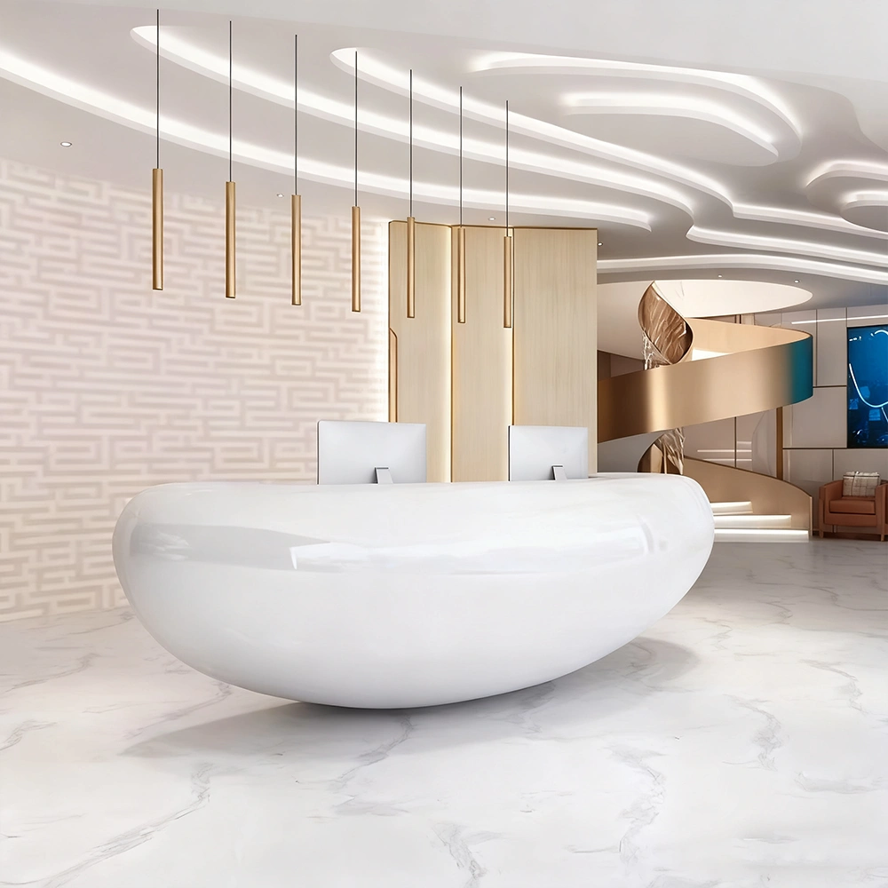 Fiberglass Reception Desk - Custom Shaped Counter for Clinic & Office Fiberglass Reception Desk - Custom Shaped Counter for Clinic & Office