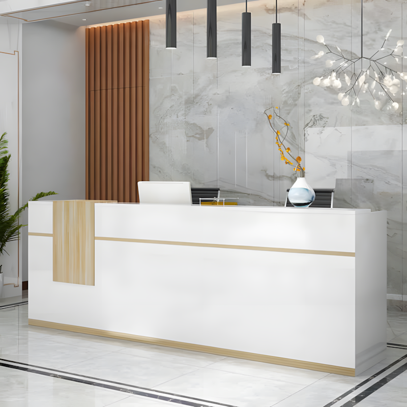 Modern Office Reception Desk - Compact & Stylish Front Counter