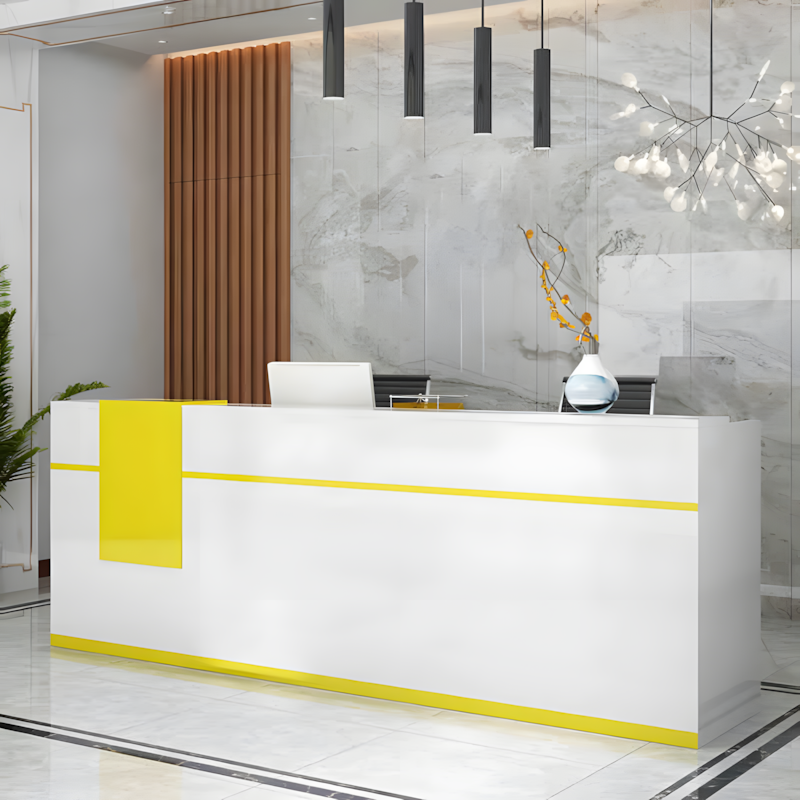 Modern Office Reception Desk - Compact & Stylish Front Counter