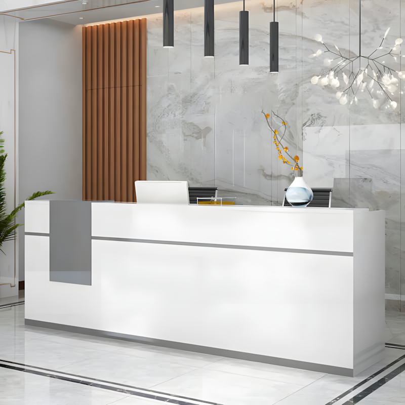 Modern Office Reception Desk - Compact & Stylish Front Counter
