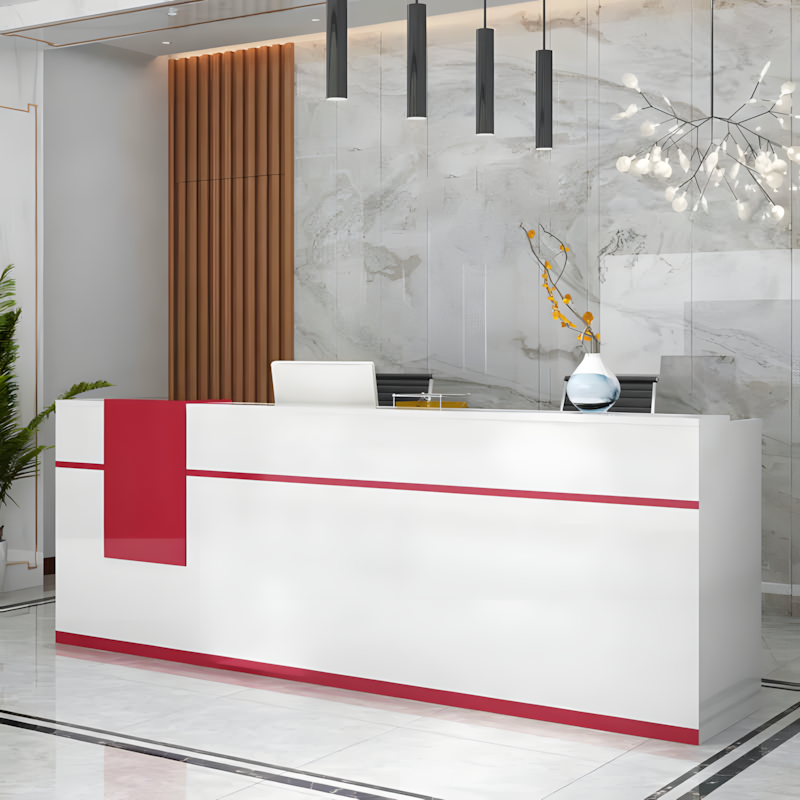Modern Office Reception Desk - Compact & Stylish Front Counter