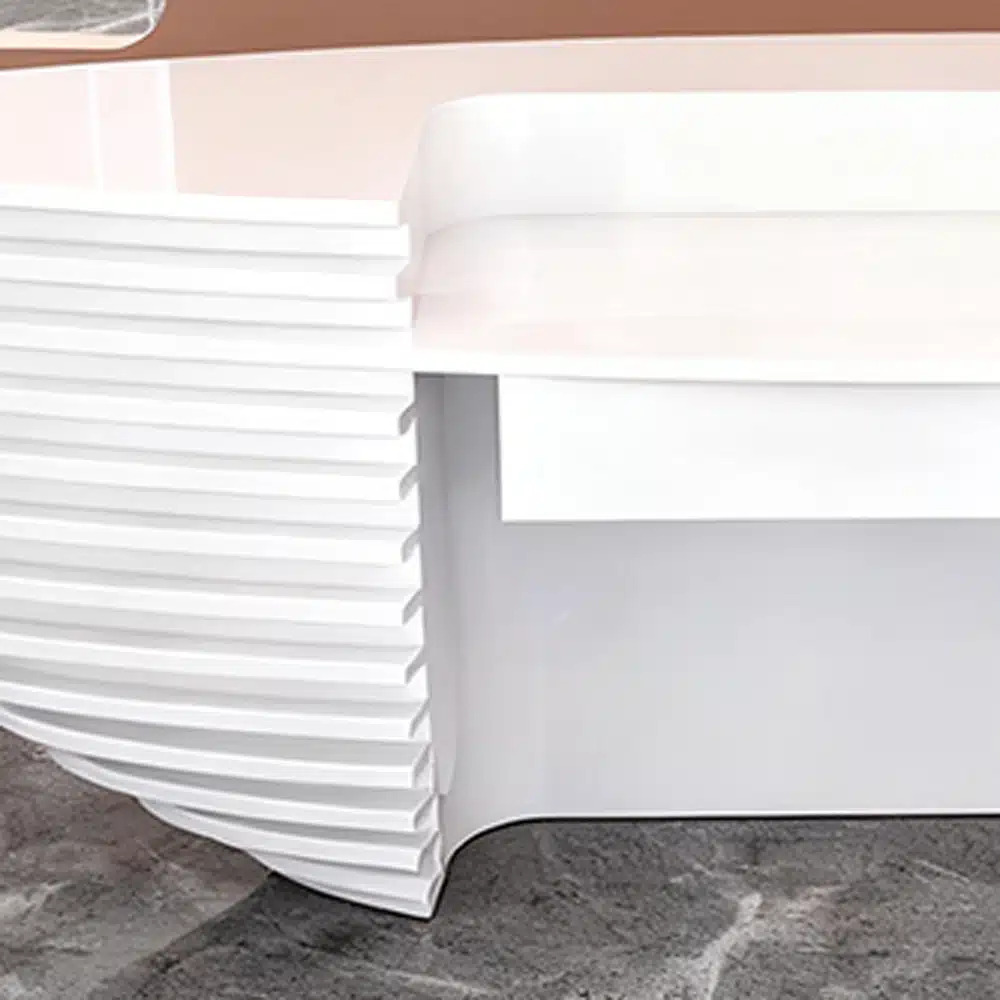 Curved Lacquer Reception Desk - Modern Hotel & Office Counte Curved Lacquer Reception Desk - Modern Hotel & Office Counte