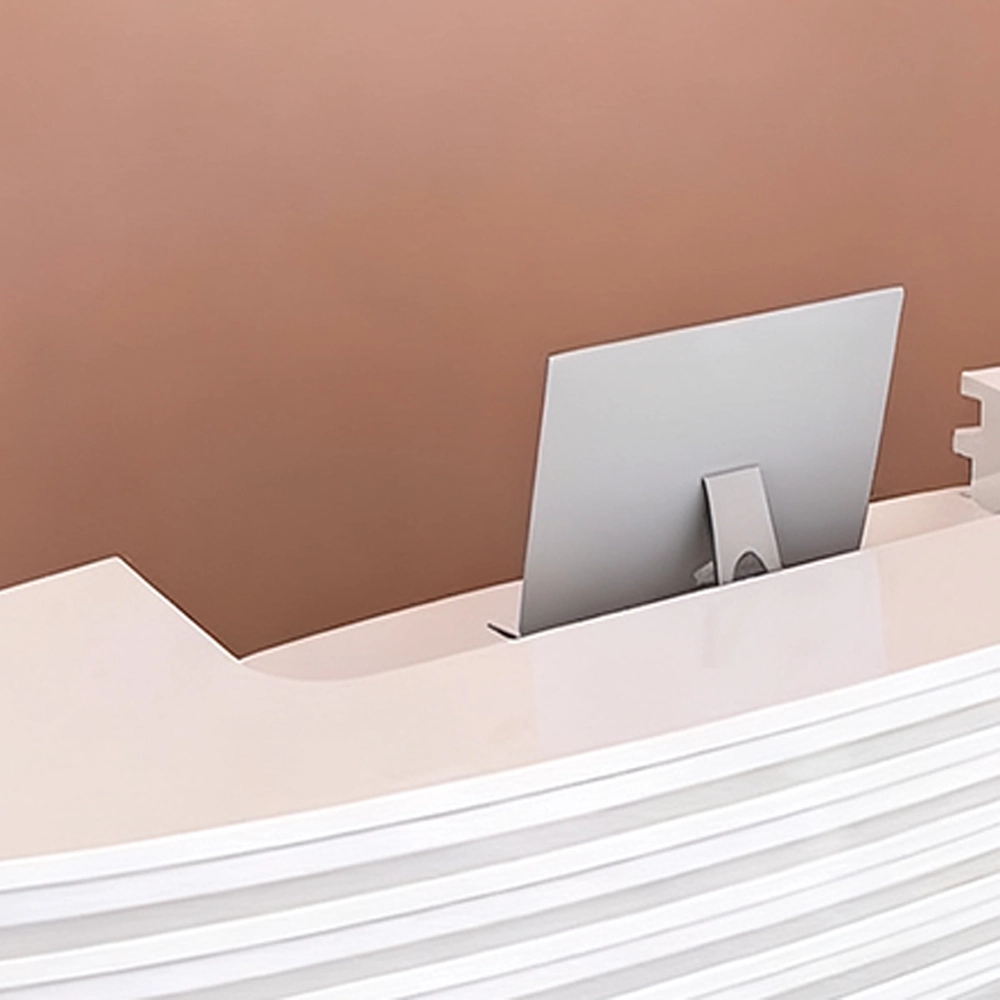 Curved Lacquer Reception Desk - Modern Hotel & Office Counte Curved Lacquer Reception Desk - Modern Hotel & Office Counte