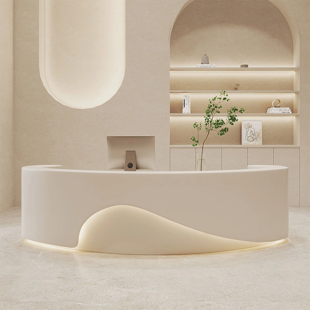 Curved Front Desk for Commercial Spaces Curved Front Desk for Commercial Spaces