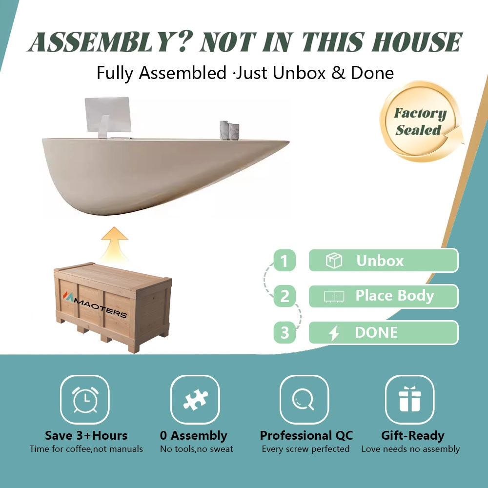 Curved Fiberglass Counter - Modern Reception Desk Curved Fiberglass Counter - Modern Reception Desk