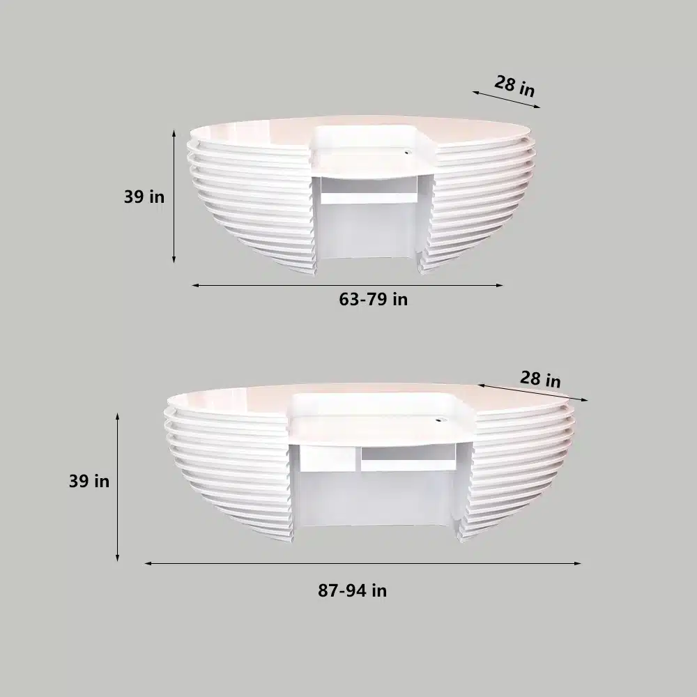 Curved Lacquer Reception Desk - Modern Hotel & Office Counte Curved Lacquer Reception Desk - Modern Hotel & Office Counte