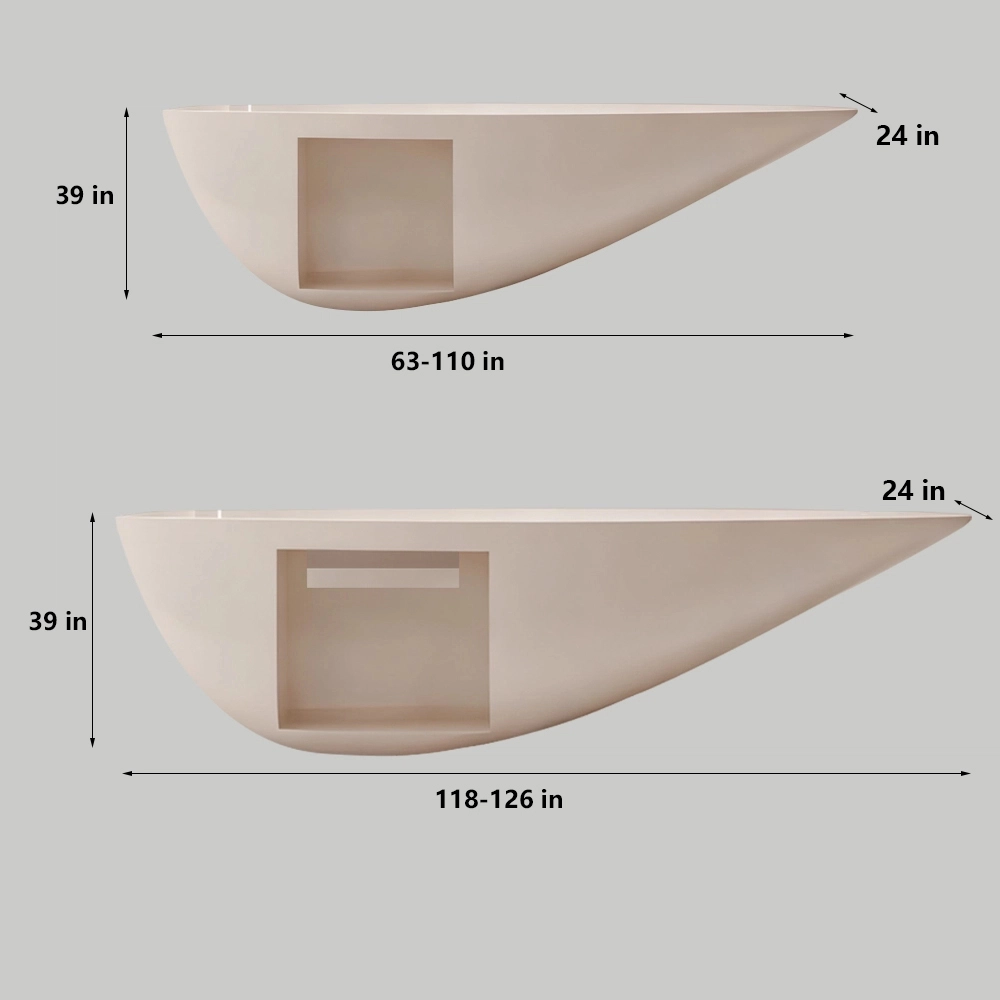 Curved Fiberglass Counter - Modern Reception Desk Curved Fiberglass Counter - Modern Reception Desk