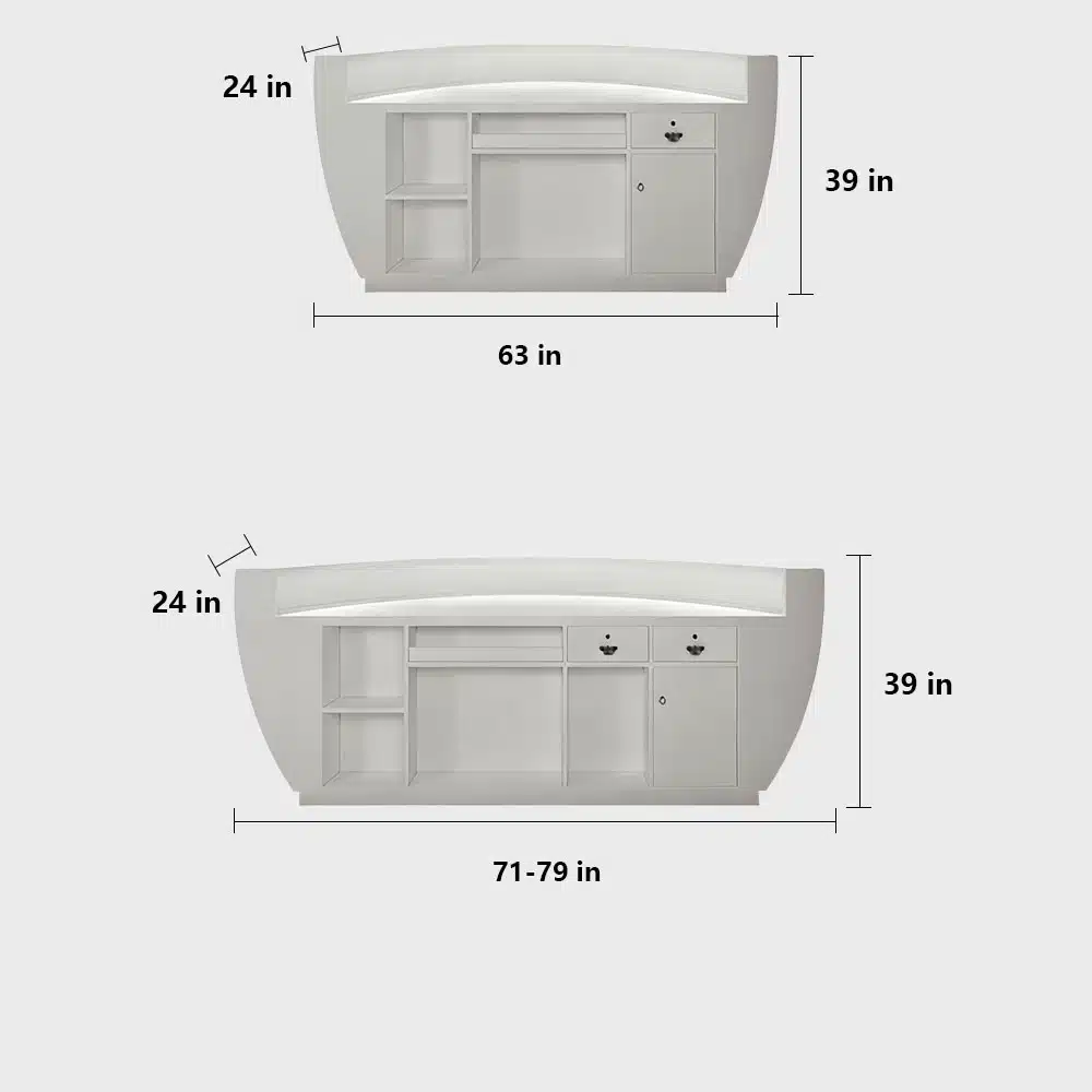 Modern Fiberglass Reception Desk - Curved Counter for Office Modern Fiberglass Reception Desk - Curved Counter for Office