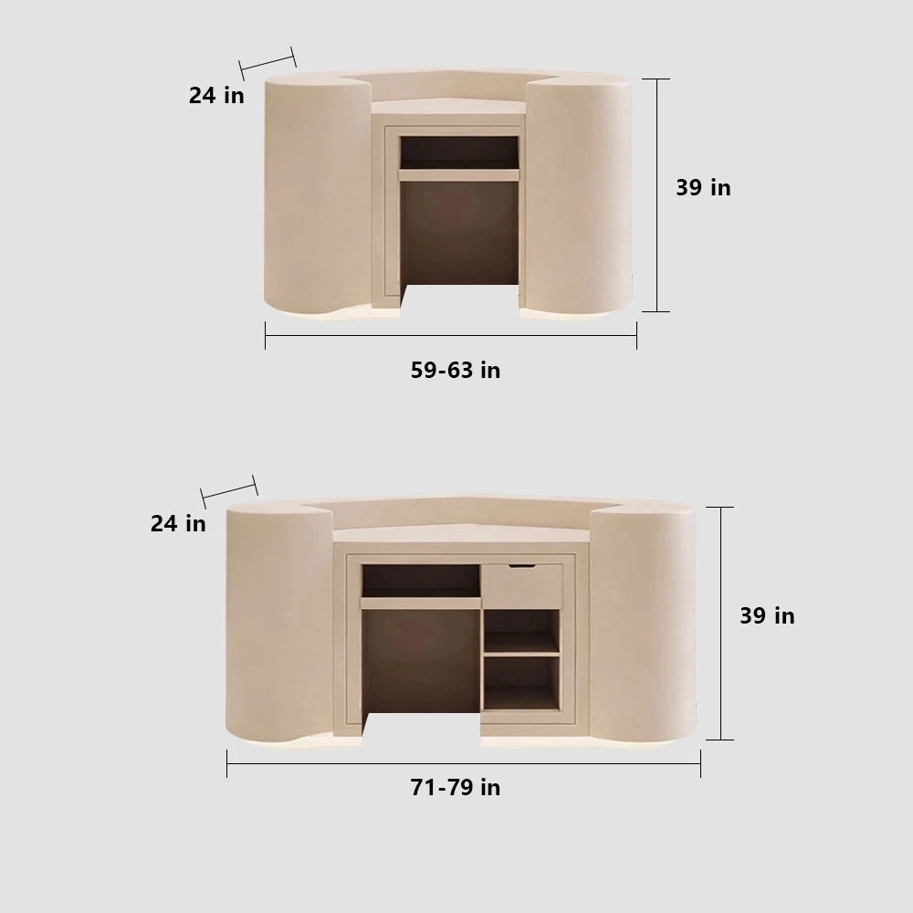 Curved Front Desk For Commercial Spaces