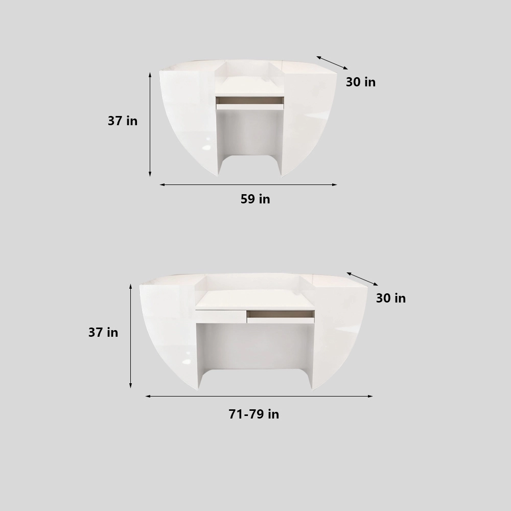 Branding Reception Desk - Sleek Lacquer Design