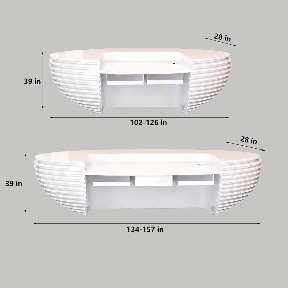 Curved Lacquer Reception Desk - Modern Hotel & Office Counte Curved Lacquer Reception Desk - Modern Hotel & Office Counte