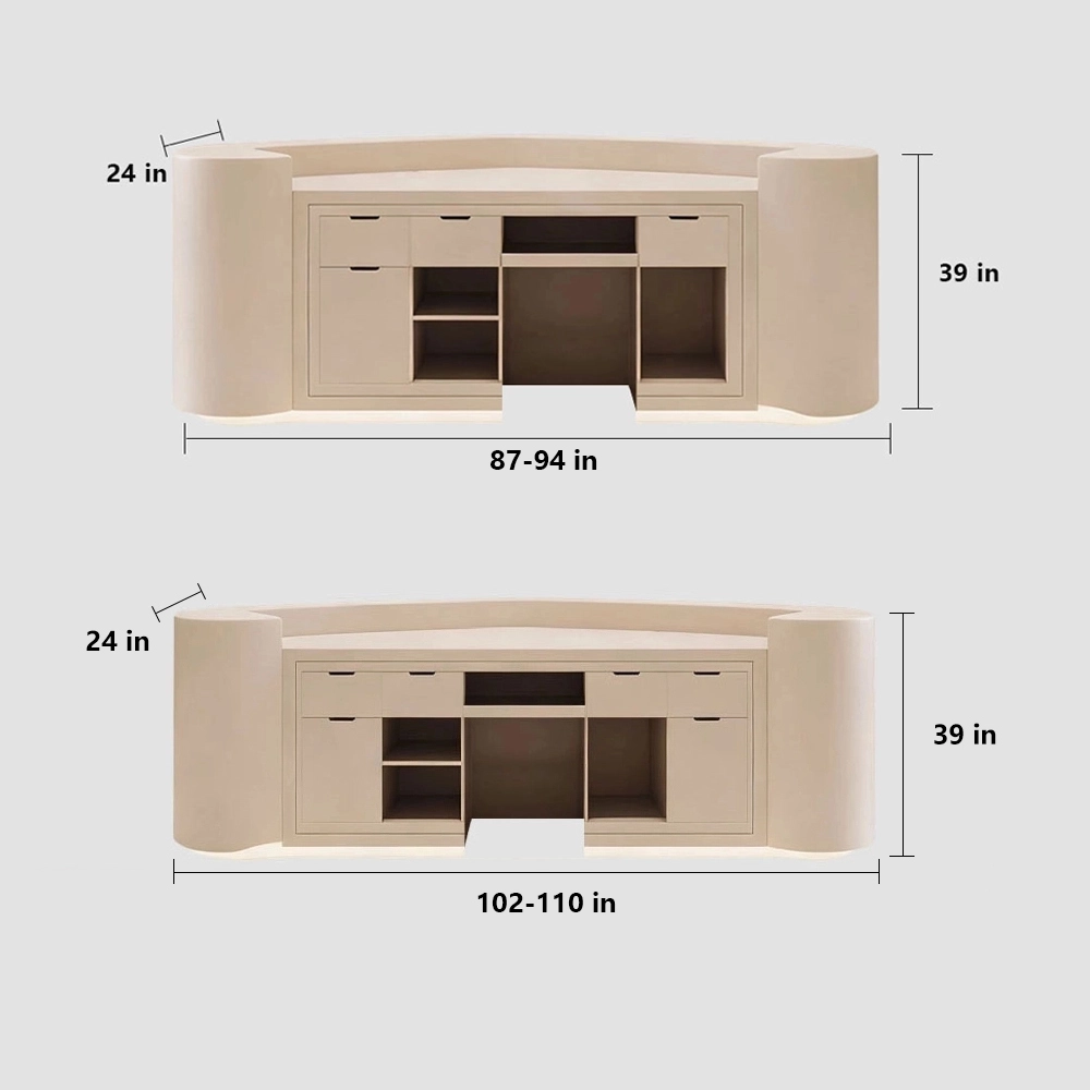 Curved Front Desk For Commercial Spaces
