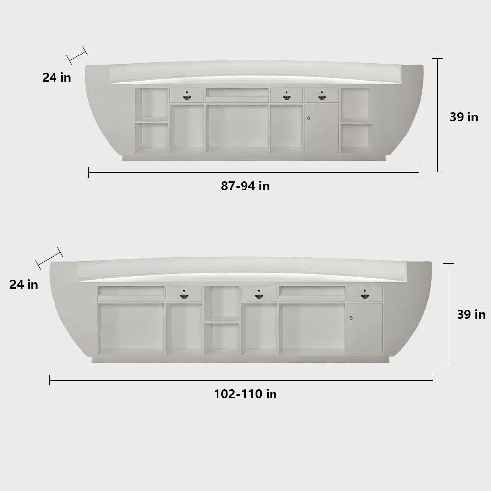 Modern Fiberglass Reception Desk - Curved Counter for Office Modern Fiberglass Reception Desk - Curved Counter for Office