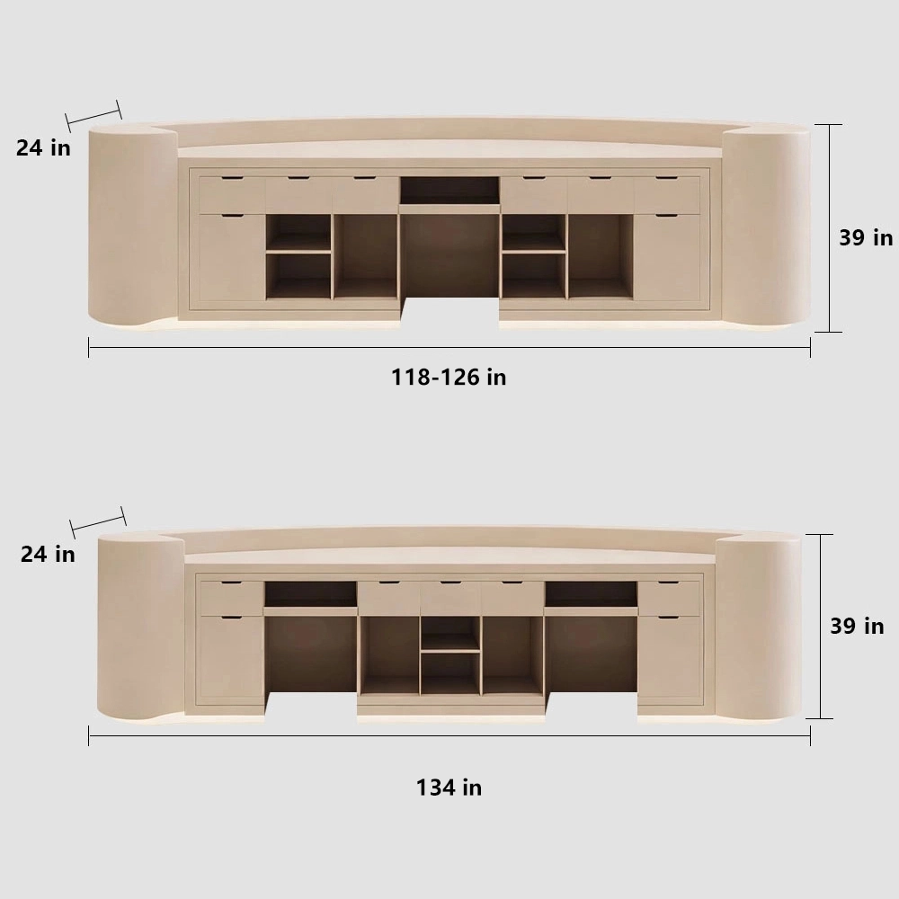 Curved Front Desk for Commercial Spaces Curved Front Desk for Commercial Spaces