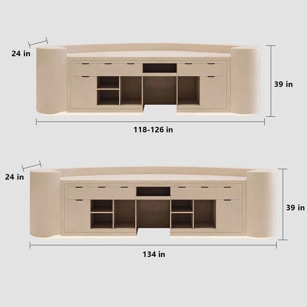 Curved Front Desk For Commercial Spaces