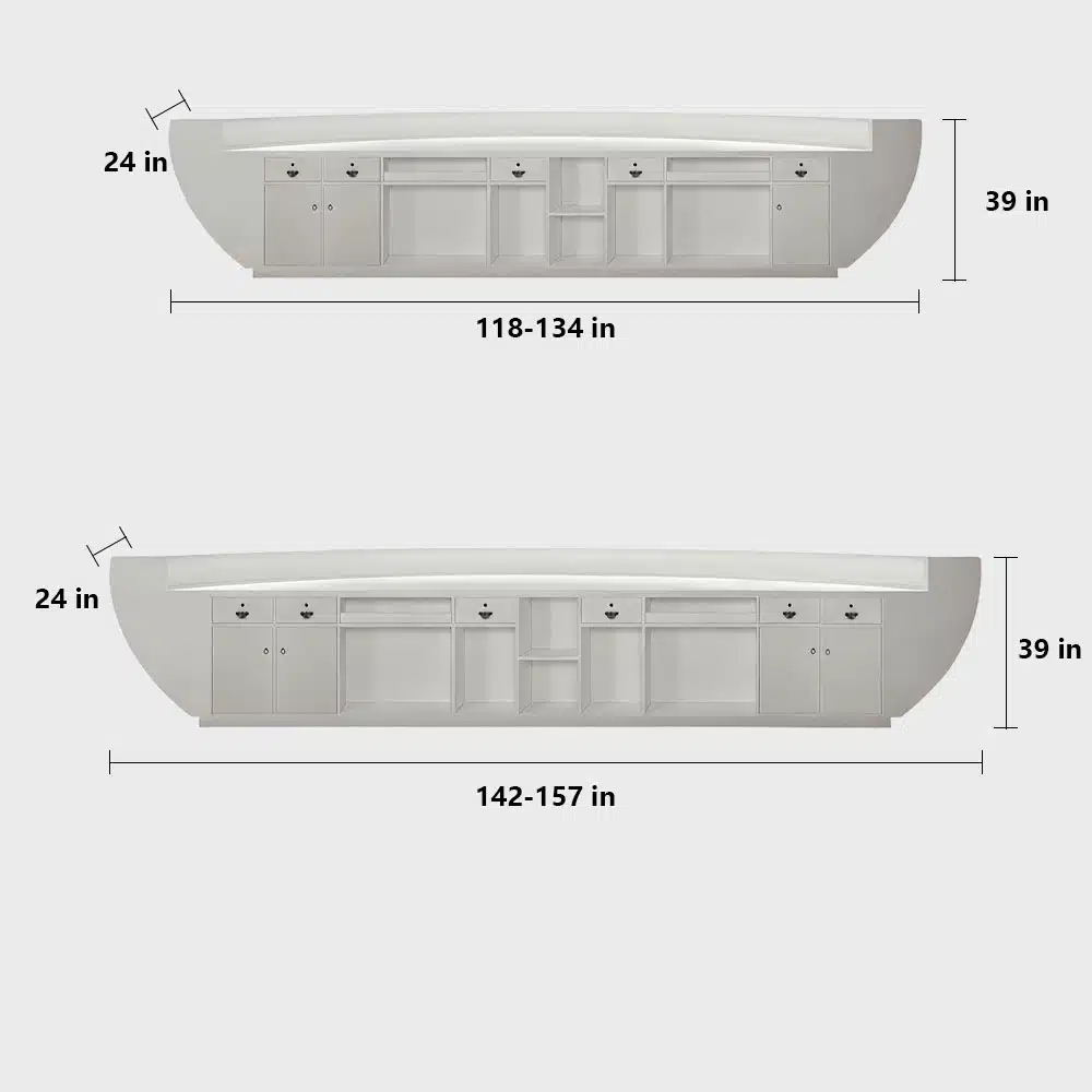Modern Fiberglass Reception Desk - Curved Counter for Office Modern Fiberglass Reception Desk - Curved Counter for Office