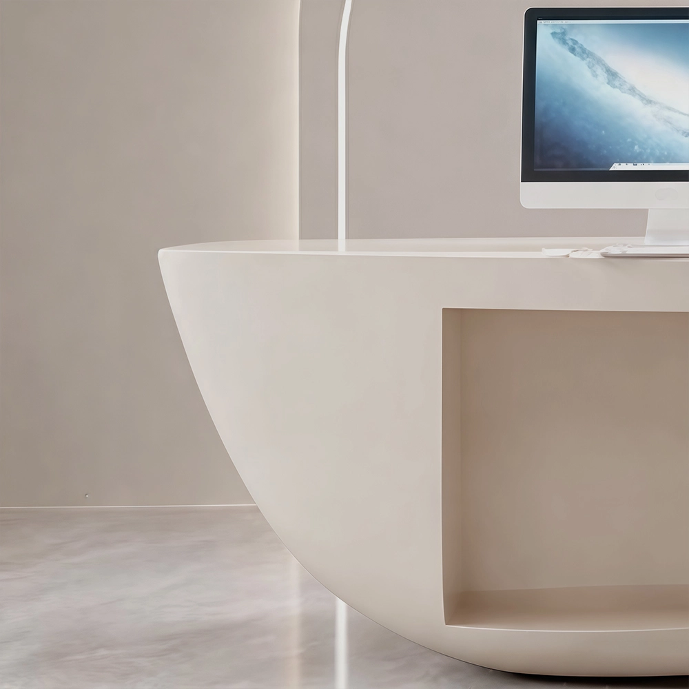 Curved Fiberglass Counter - Modern Reception Desk Curved Fiberglass Counter - Modern Reception Desk