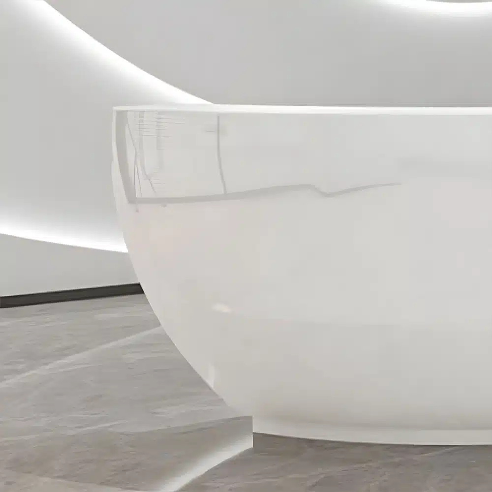 Modern Fiberglass Reception Desk - Curved Counter for Office Modern Fiberglass Reception Desk - Curved Counter for Office
