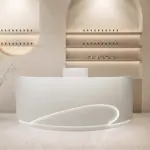 Luxury Curved Reception Desk - Salon & MedSpa Counter