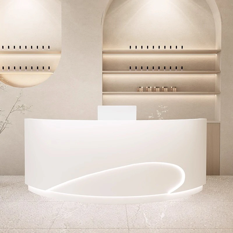 Luxury Curved Reception Desk - Salon & MedSpa Counter