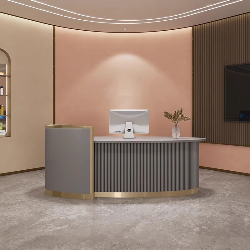 Luxury Lacquer Reception Desk - Medical Spa Clinic Counter