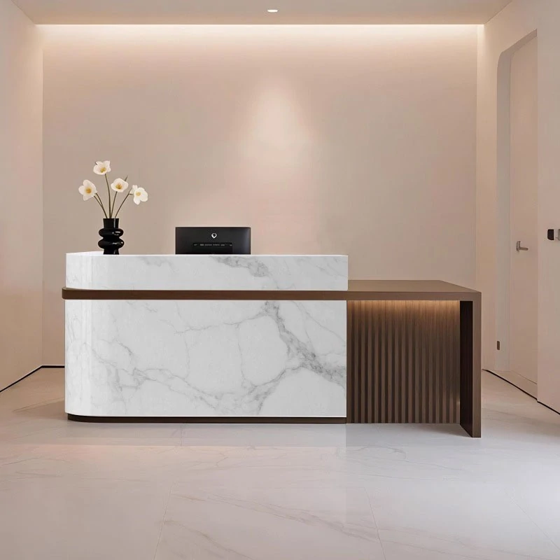 Luxury Wabi-Sabi Reception Desk - Salon & Boutique Counter