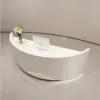 Minimalist Lacquer Reception Desk - Curved Salon & Boutique Counter