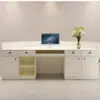Minimalist Lacquer Reception Desk - Curved Salon & Boutique Counter