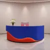 Minimalist Lacquer Reception Desk - Curved Salon & Boutique Counter