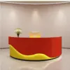 Minimalist Lacquer Reception Desk - Curved Salon & Boutique Counter