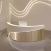 Modern Curved Reception Desk - Stainless Steel Salon & Boutique Counter