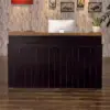 Vintage Industrial Cashier Desk - Solid Wood Counter for Cafe & Retail