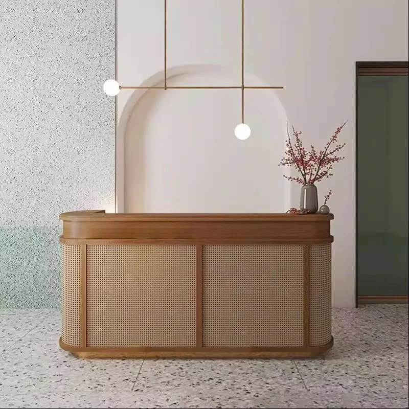 Wabi-Sabi Rattan Reception Desk - Boutique & Shop Counter