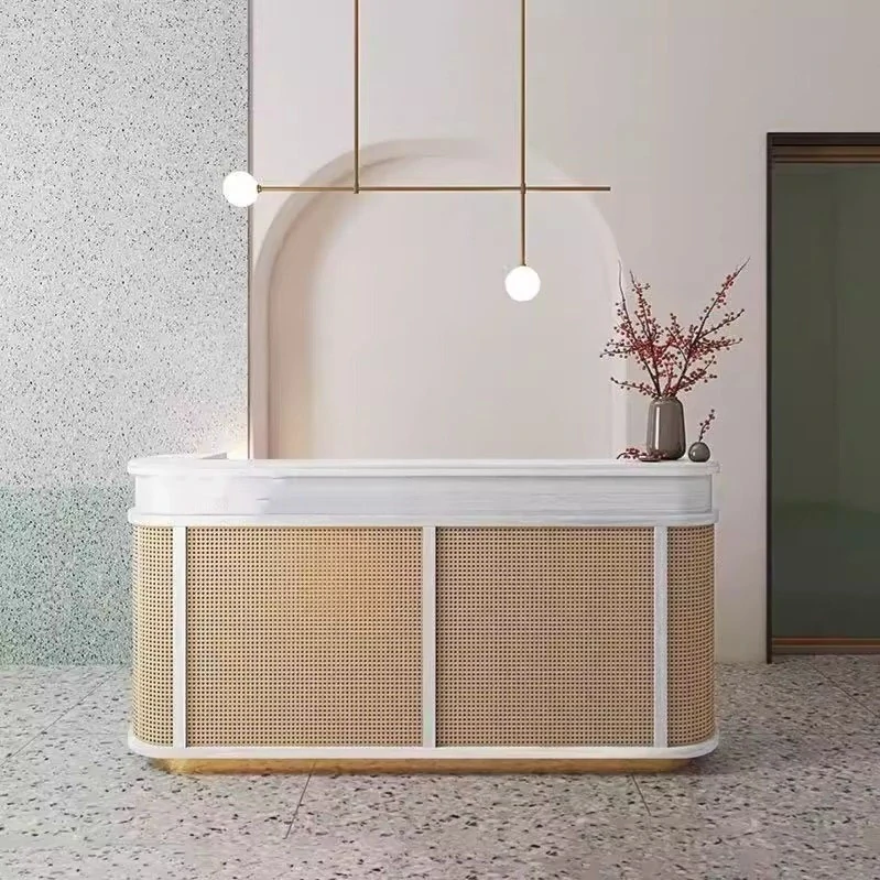 Wabi-Sabi Rattan Reception Desk - Boutique & Shop Counter