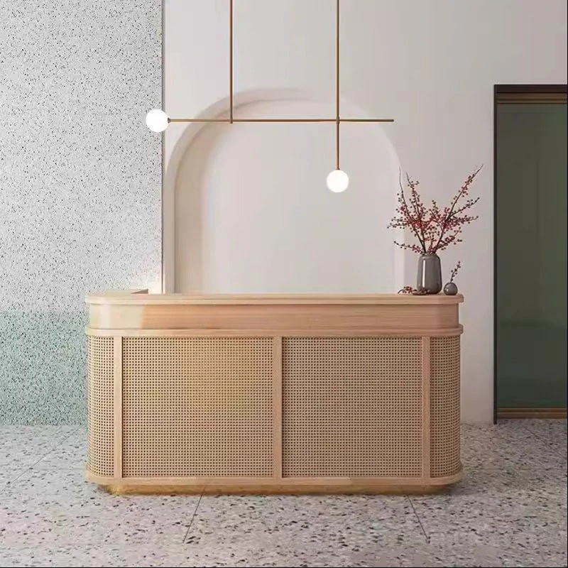 Wabi-Sabi Rattan Reception Desk - Boutique & Shop Counter