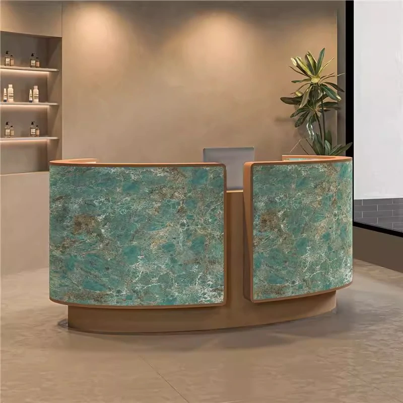 Curved Salon Reception Desk - Beauty & Boutique Counter