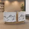 Curved Salon Reception Desk - Beauty & Boutique Counter