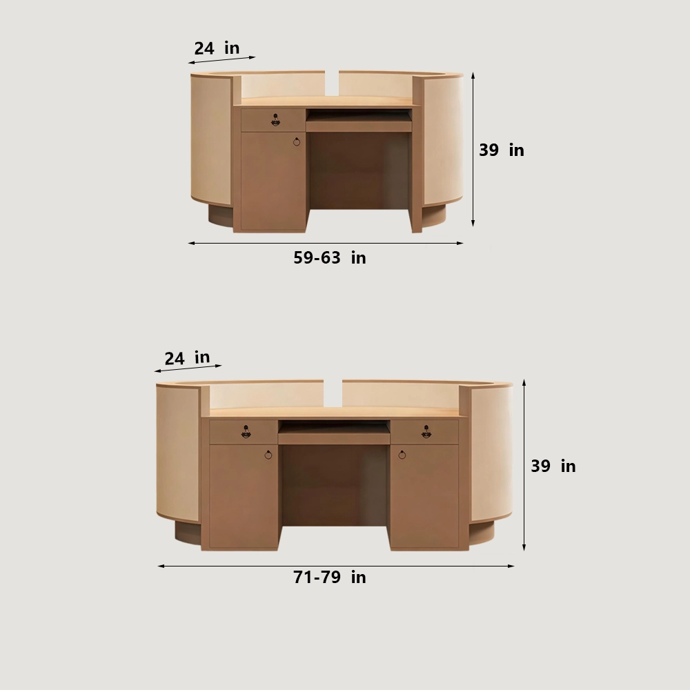 Curved Salon Reception Desk - Beauty & Boutique Counter
