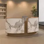 Curved Salon Reception Desk - Beauty & Boutique Counter