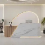 Curved Reception Desk -  Salon & Training Center Counter